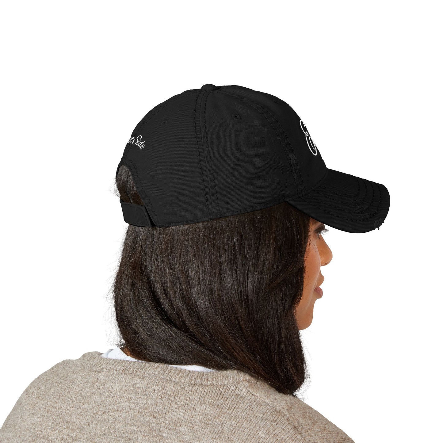 "ESLV" Distressed Embroidered Hat
