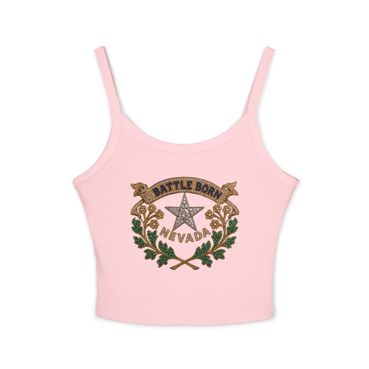 "Beefy-T® Battle Born Crest" Spaghetti Strap Tank