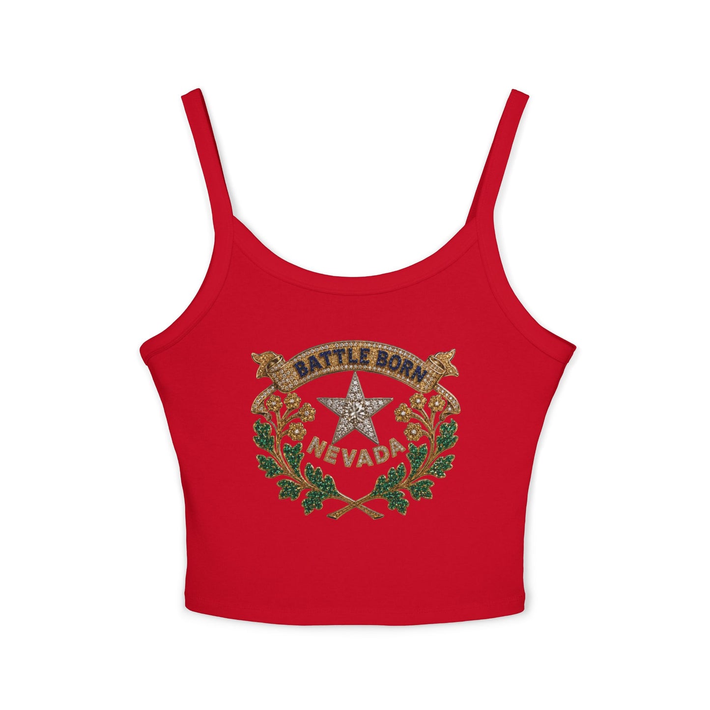 "Beefy-T® Battle Born Crest" Spaghetti Strap Tank