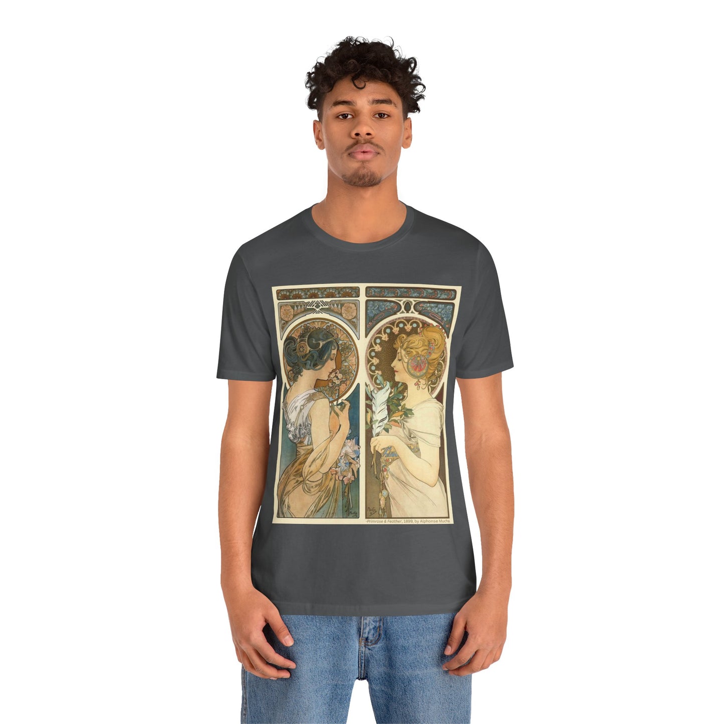"Primrose & Feather, 1899, Alphonse Mucha" T-Shirt