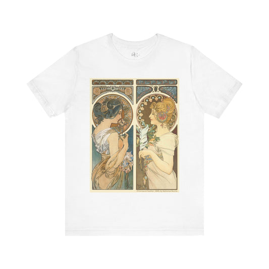 "Primrose & Feather, 1899, Alphonse Mucha" T-Shirt