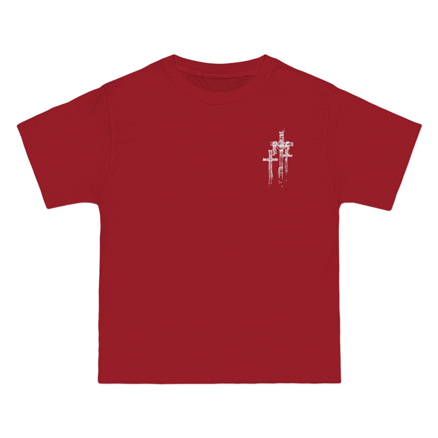 "Beefy-T® 3 Crosses Sketch" T-Shirt