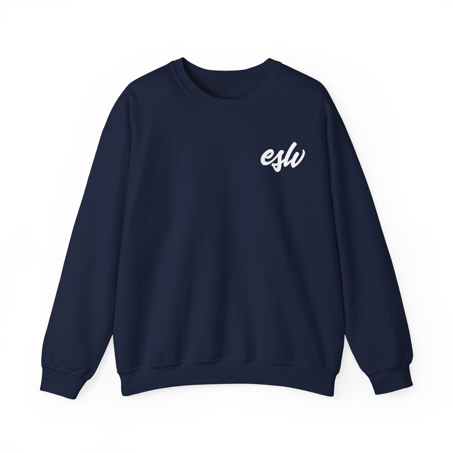 ESW Script Crewneck Sweatshirt — Minimal Logo Black Pullover