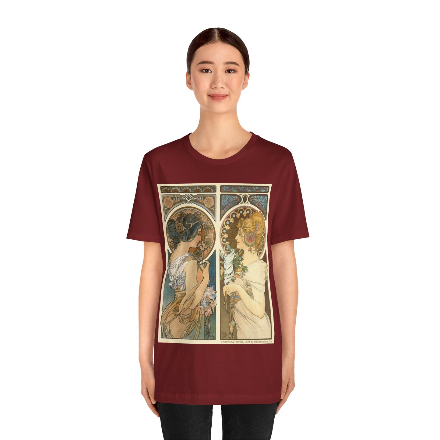 "Primrose & Feather, 1899, Alphonse Mucha" T-Shirt