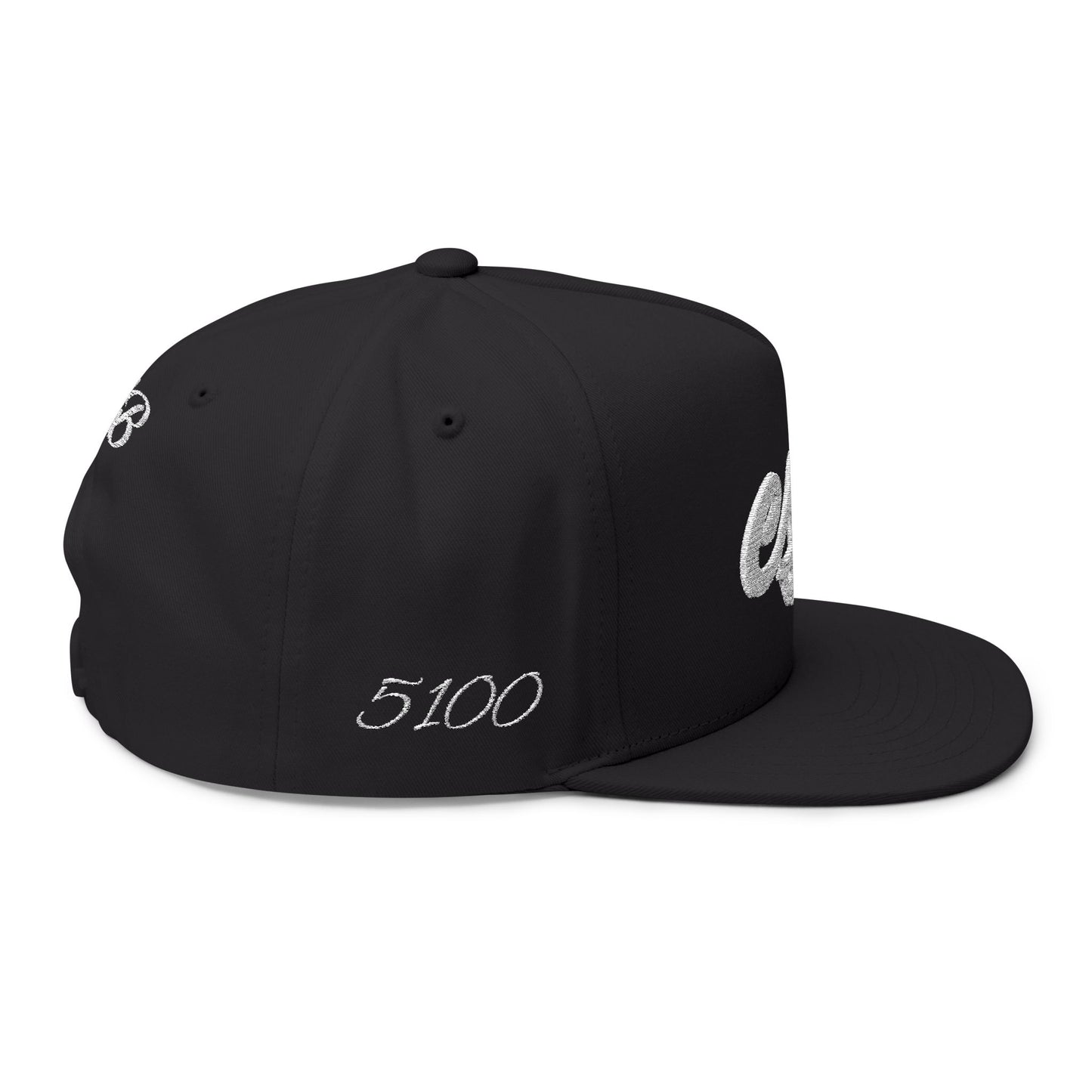 Embroidered Script Flat Bill Cap — Personalized Monogram Snapback