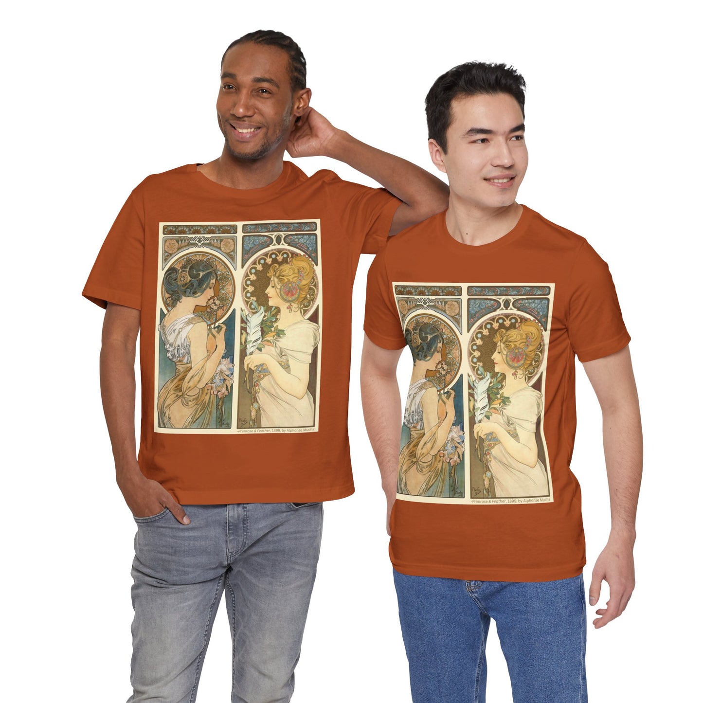 "Primrose & Feather, 1899, Alphonse Mucha" T-Shirt