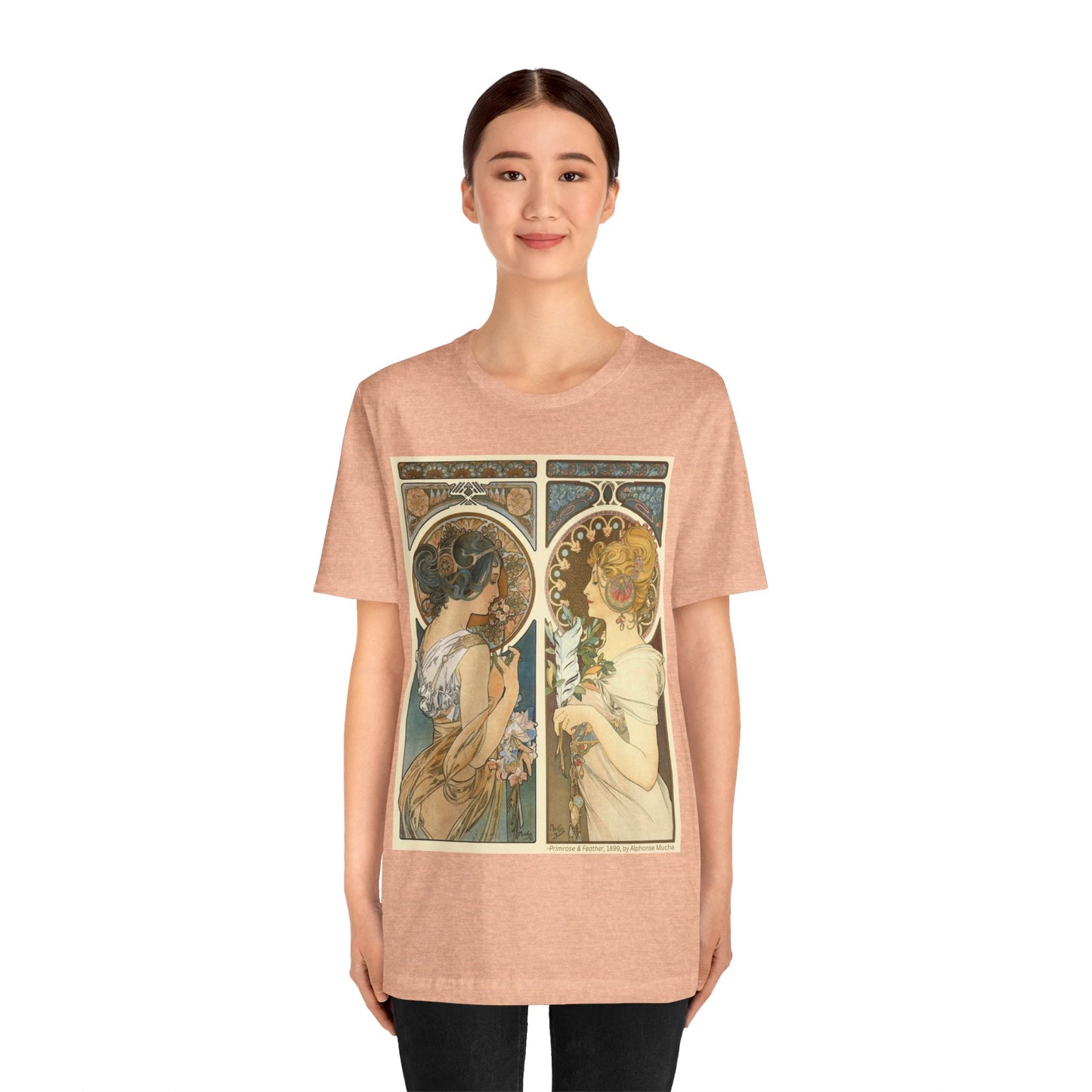 "Primrose & Feather, 1899, Alphonse Mucha" T-Shirt
