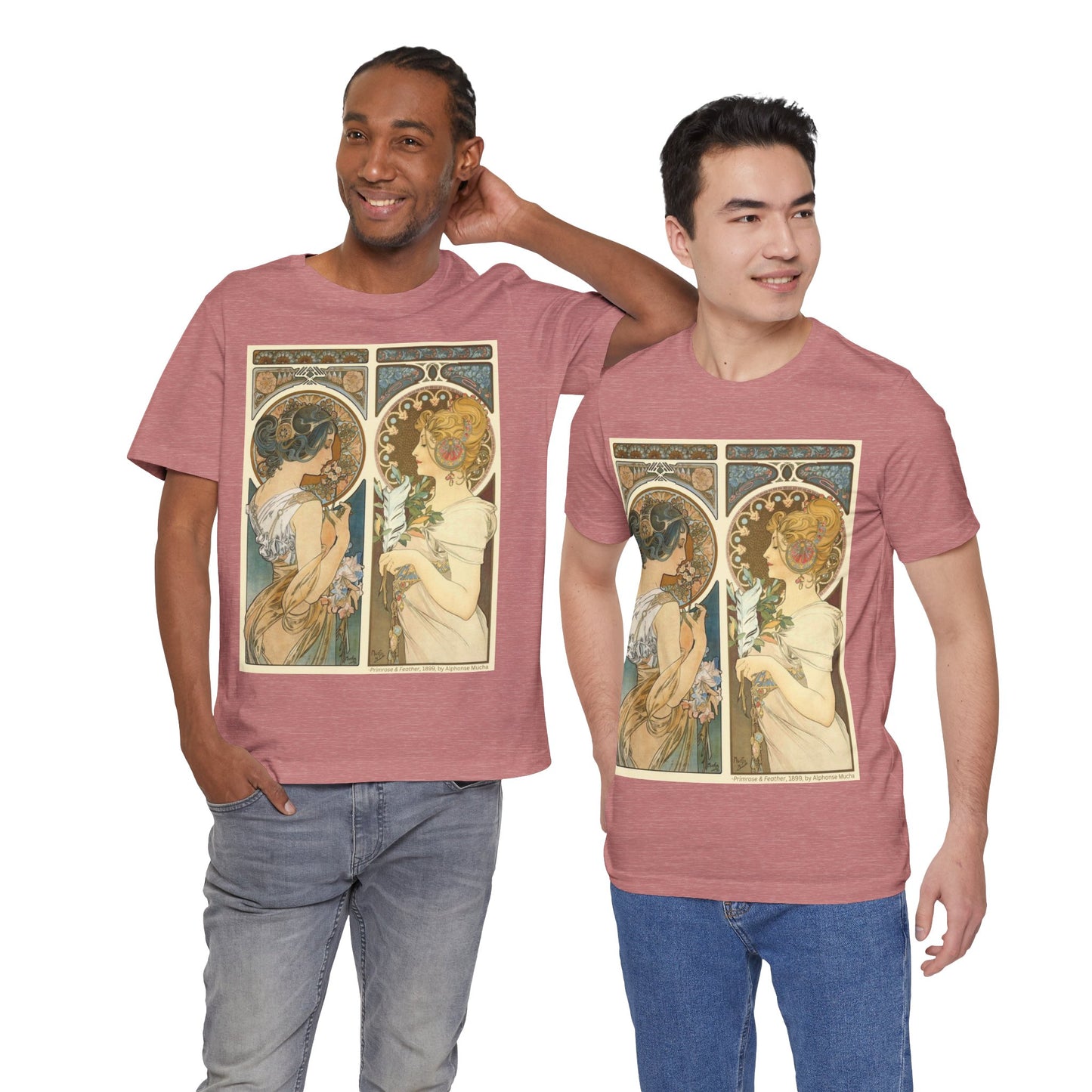 "Primrose & Feather, 1899, Alphonse Mucha" T-Shirt