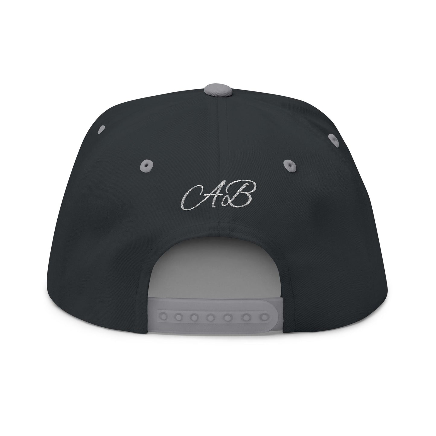Embroidered Script Flat Bill Cap — Personalized Monogram Snapback