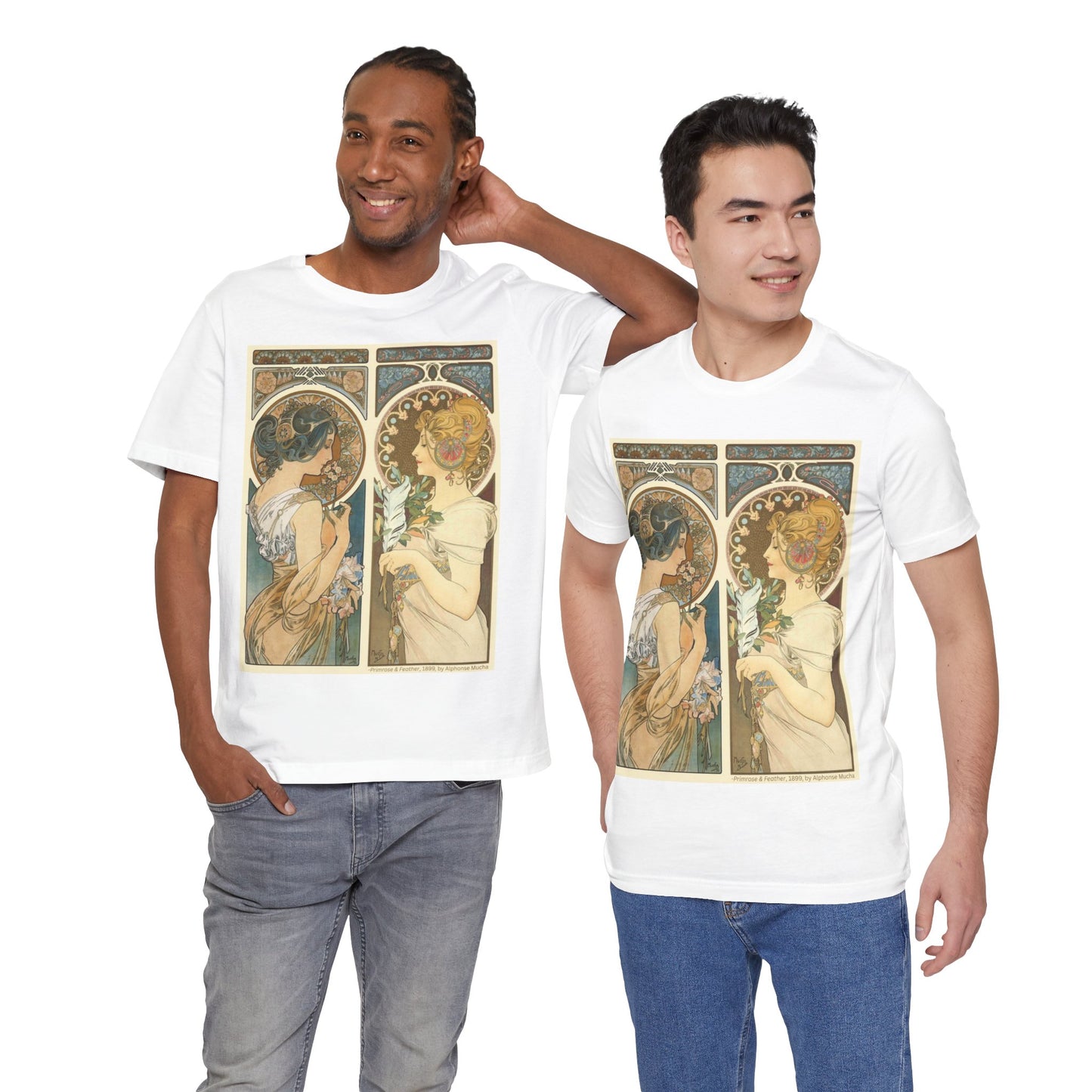 "Primrose & Feather, 1899, Alphonse Mucha" T-Shirt