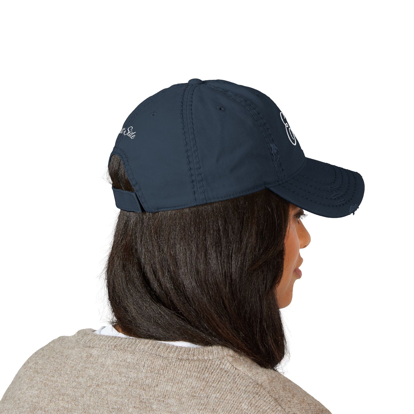 "ESLV" Distressed Embroidered Hat