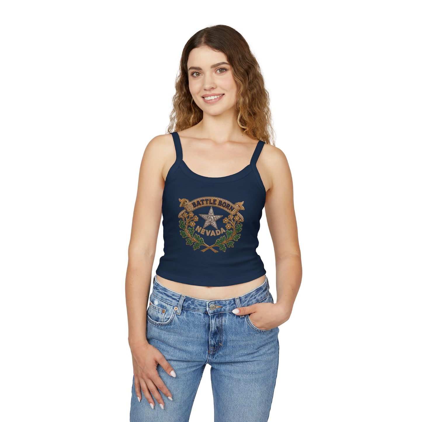 "Beefy-T® Battle Born Crest" Spaghetti Strap Tank