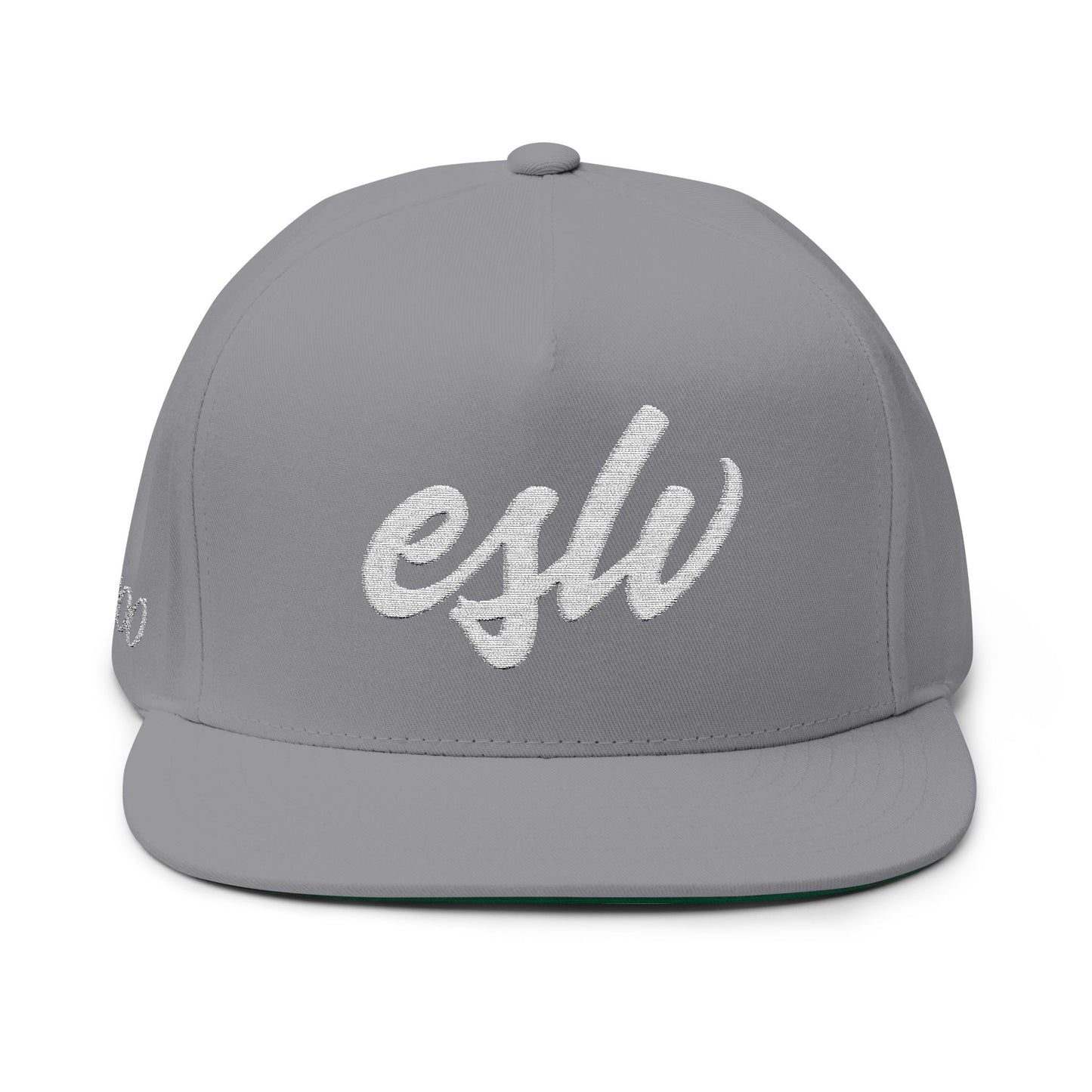 Embroidered Script Flat Bill Cap — Personalized Monogram Snapback