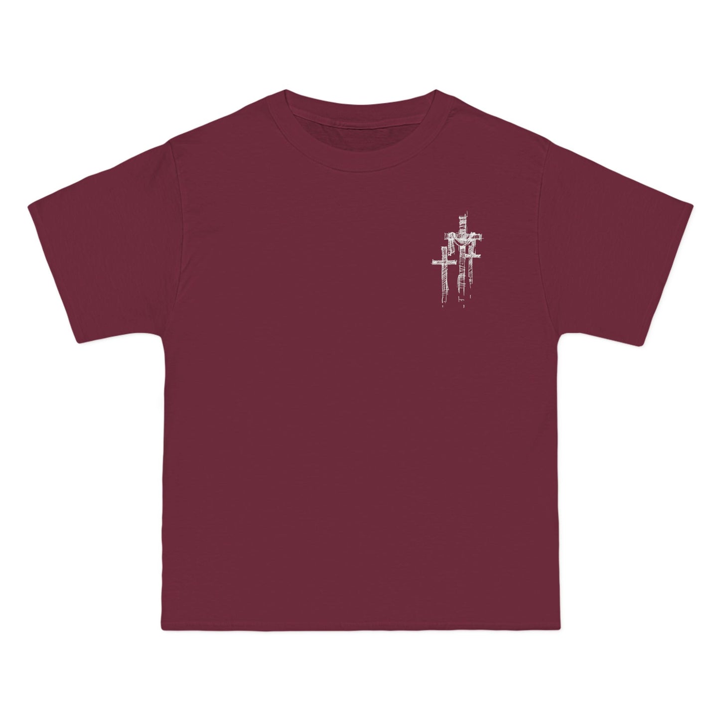 "Beefy-T® 3 Crosses Sketch" T-Shirt