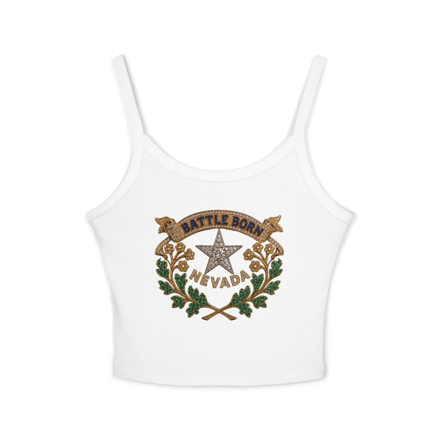 "Beefy-T® Battle Born Crest" Spaghetti Strap Tank
