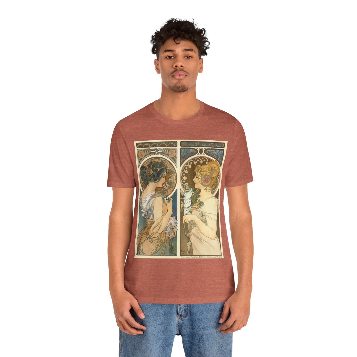 "Primrose & Feather, 1899, Alphonse Mucha" T-Shirt