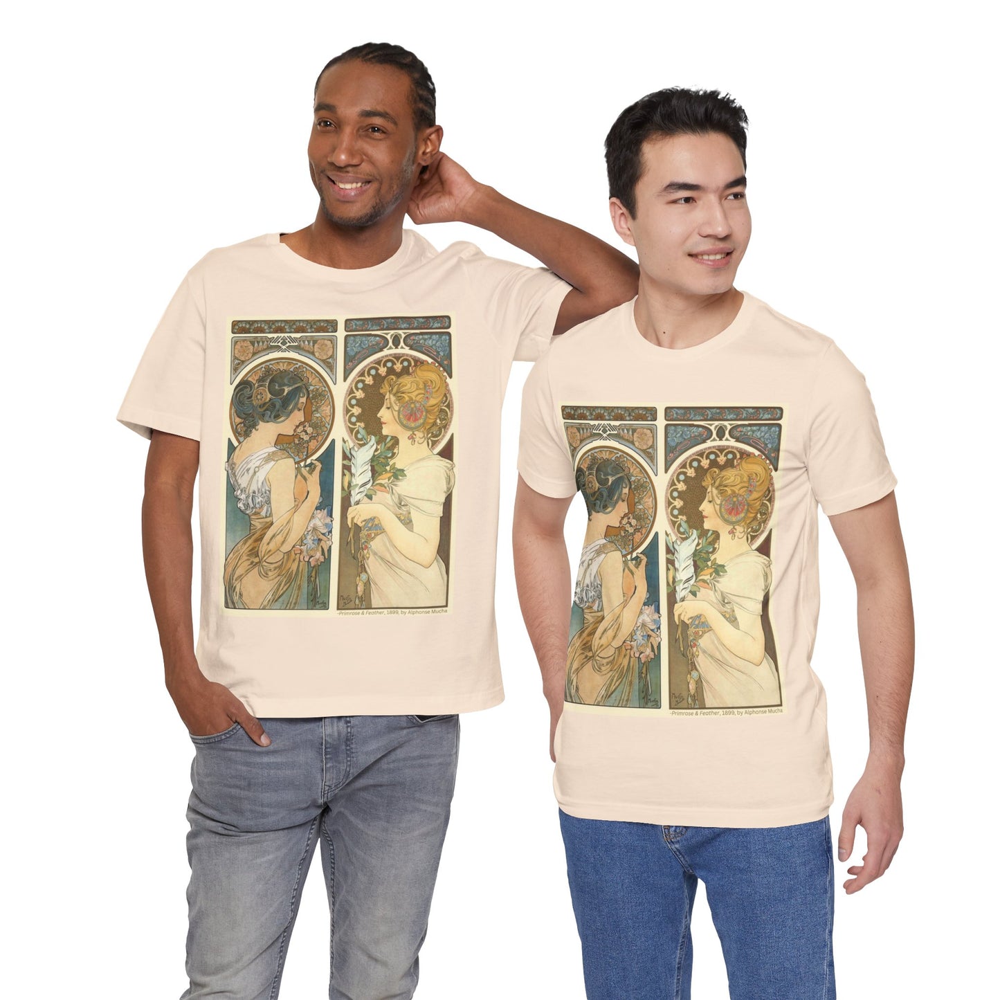 "Primrose & Feather, 1899, Alphonse Mucha" T-Shirt