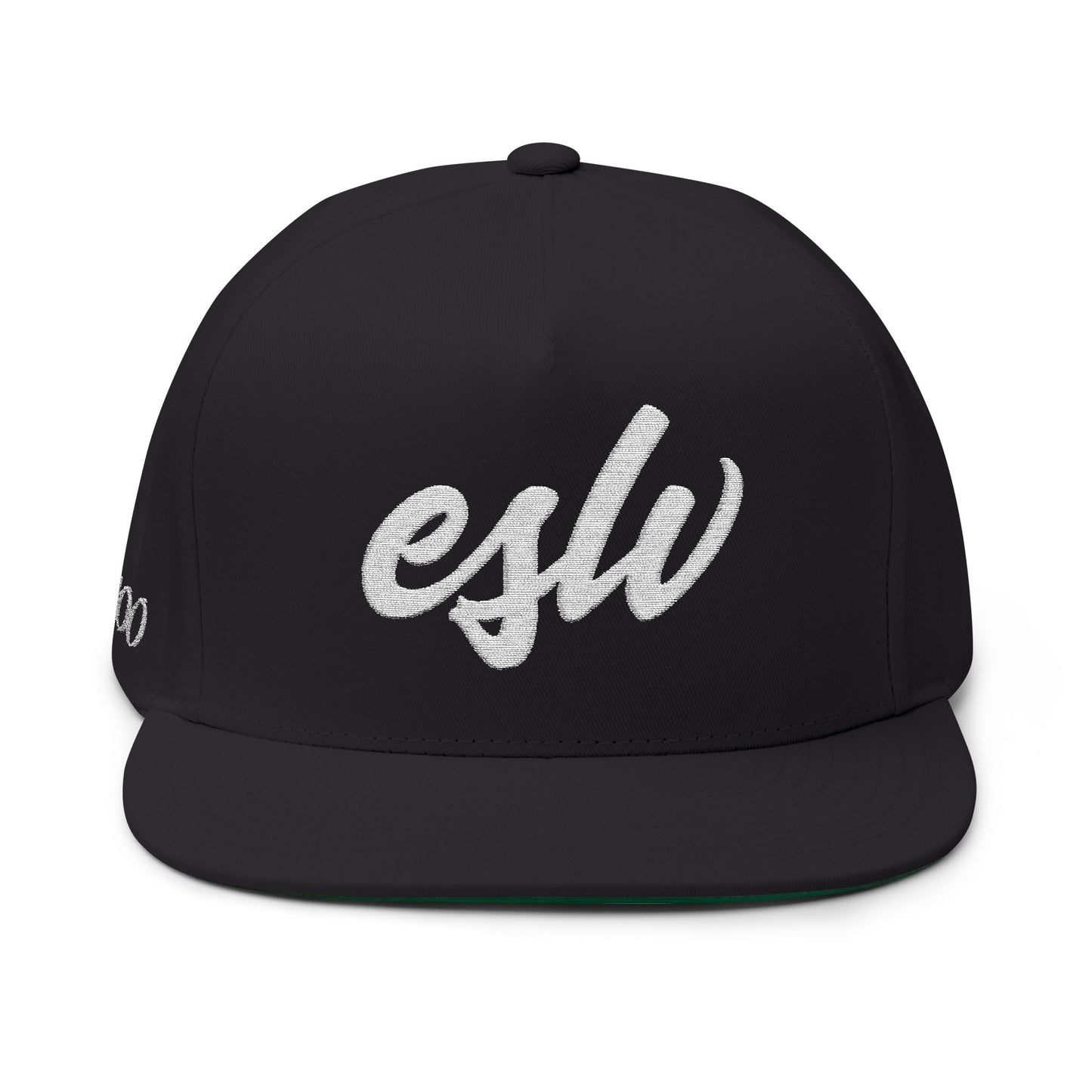 Embroidered Script Flat Bill Cap — Personalized Monogram Snapback