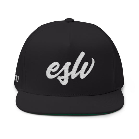 Embroidered Script Flat Bill Cap — Personalized Monogram Snapback