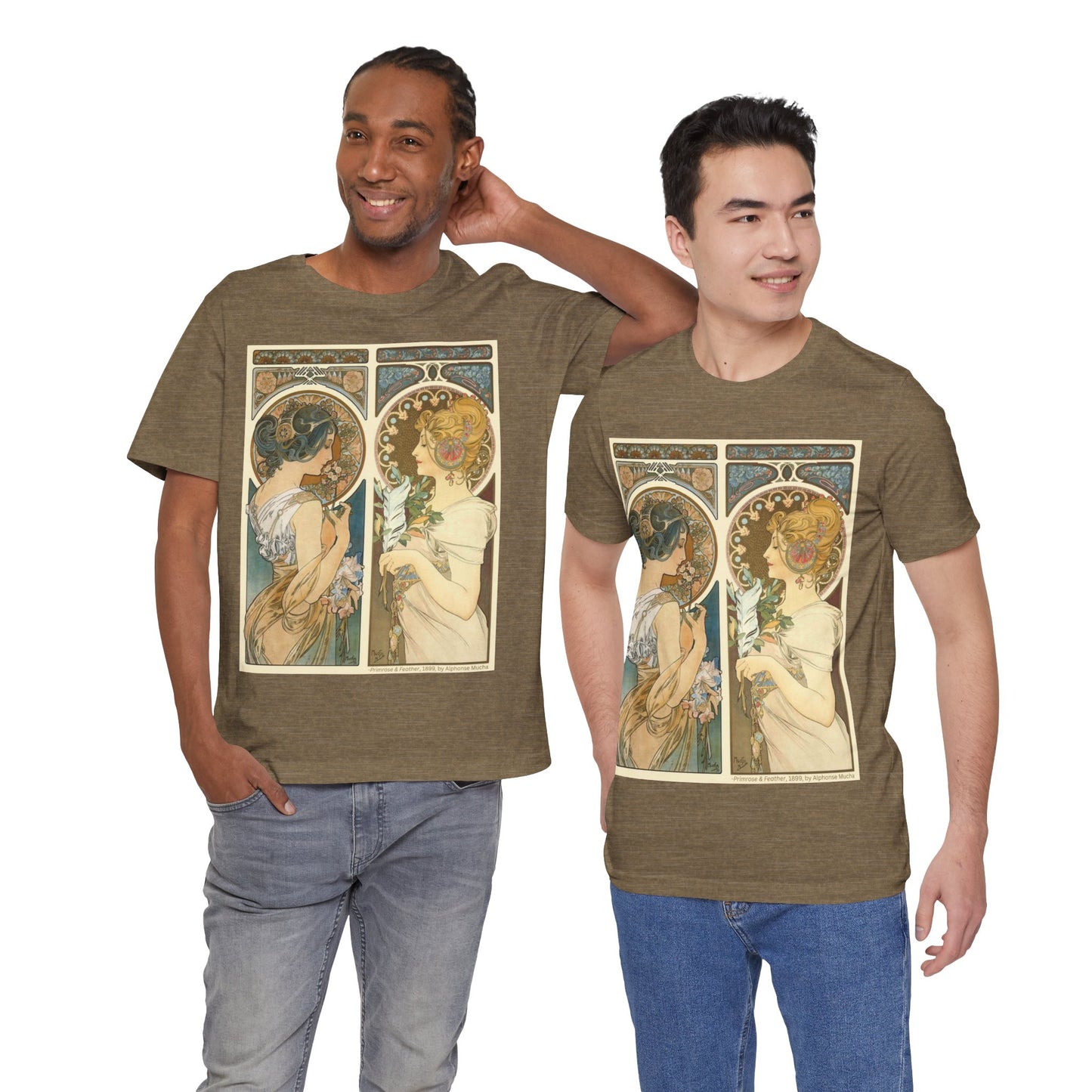"Primrose & Feather, 1899, Alphonse Mucha" T-Shirt