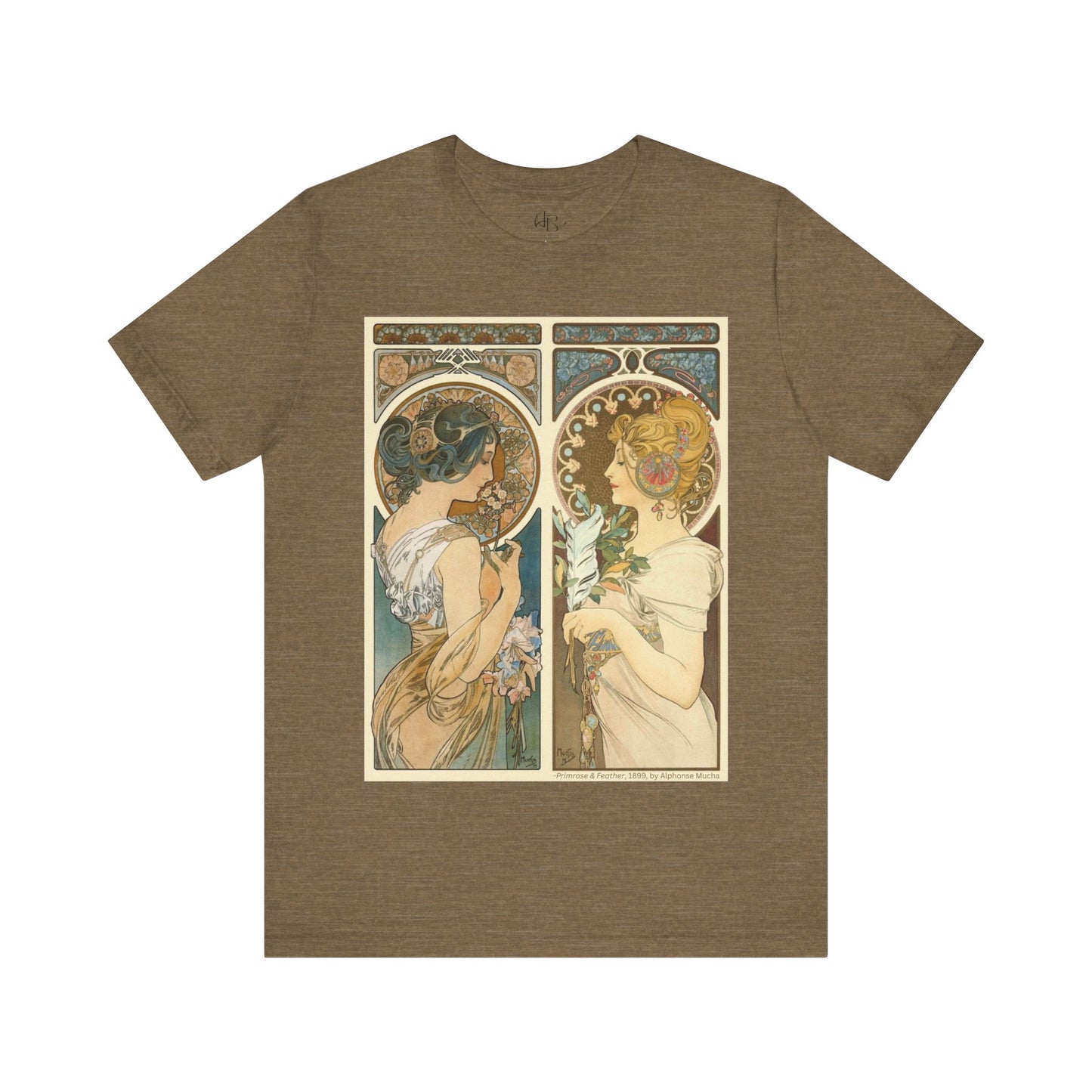 "Primrose & Feather, 1899, Alphonse Mucha" T-Shirt