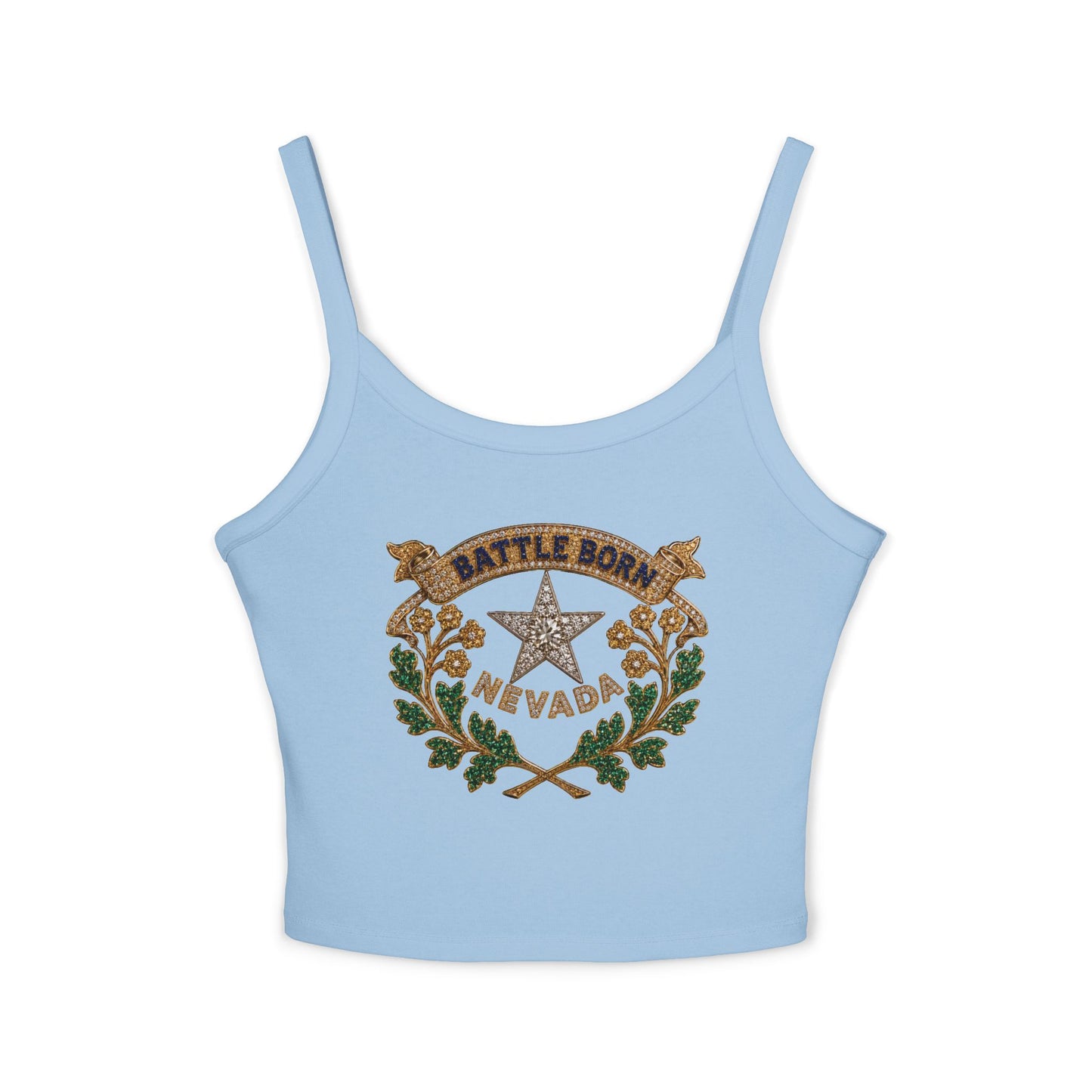 "Beefy-T® Battle Born Crest" Spaghetti Strap Tank