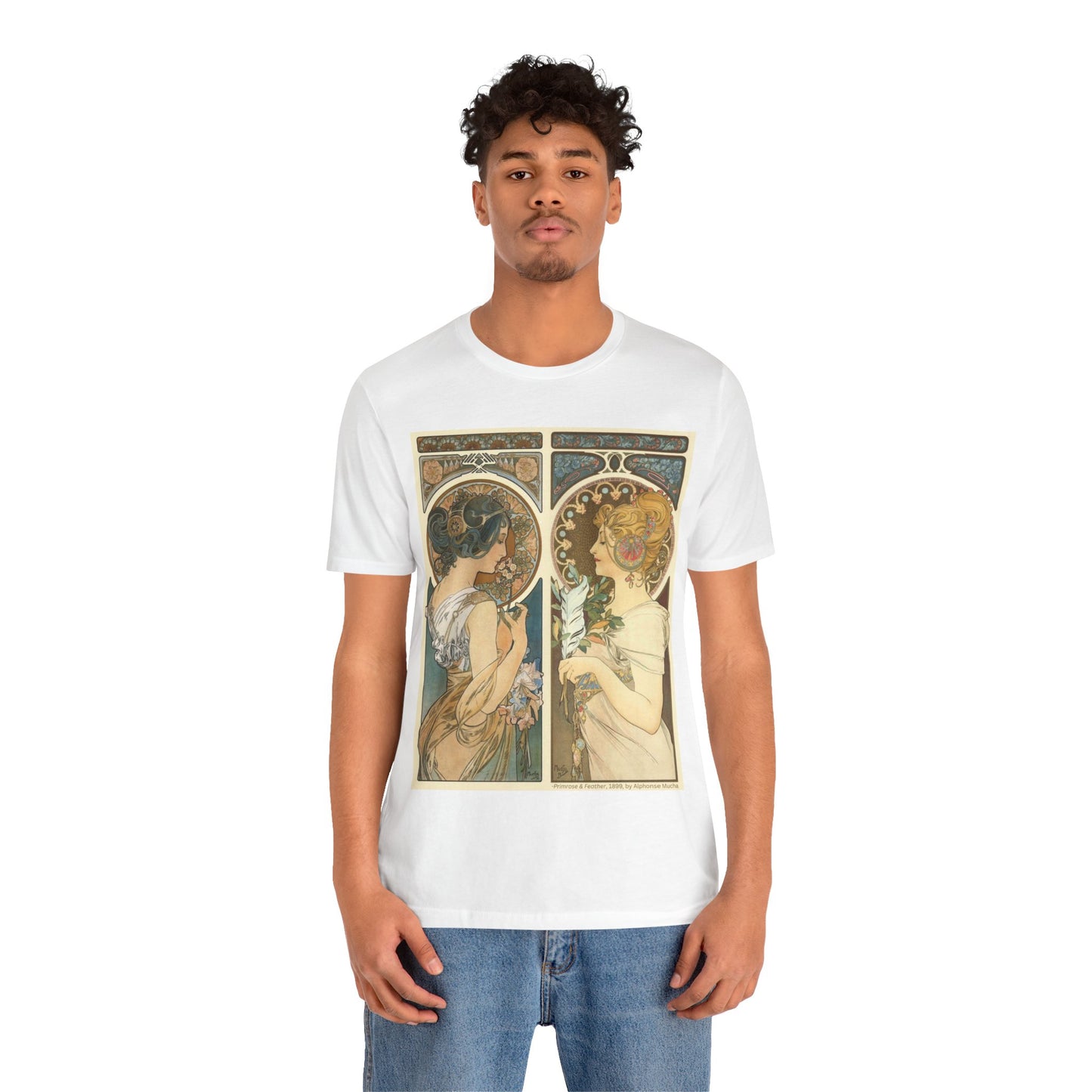 "Primrose & Feather, 1899, Alphonse Mucha" T-Shirt