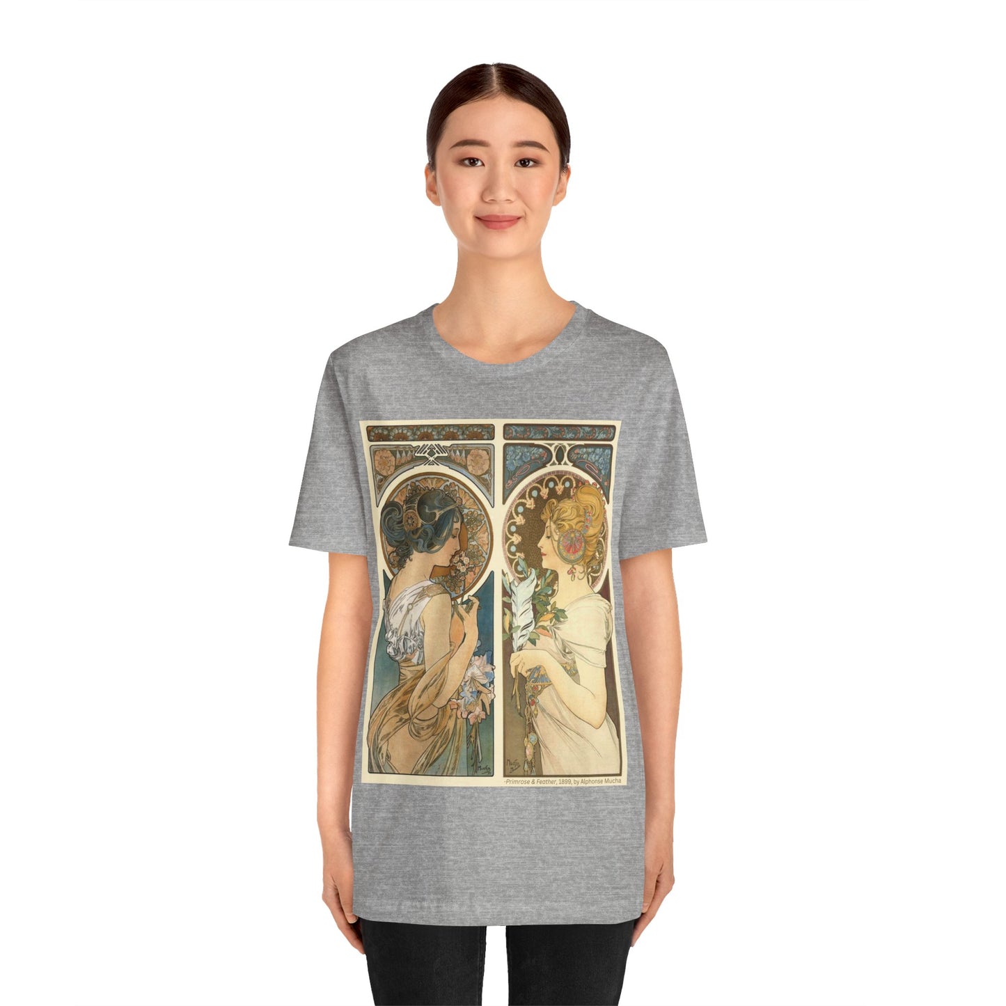 "Primrose & Feather, 1899, Alphonse Mucha" T-Shirt