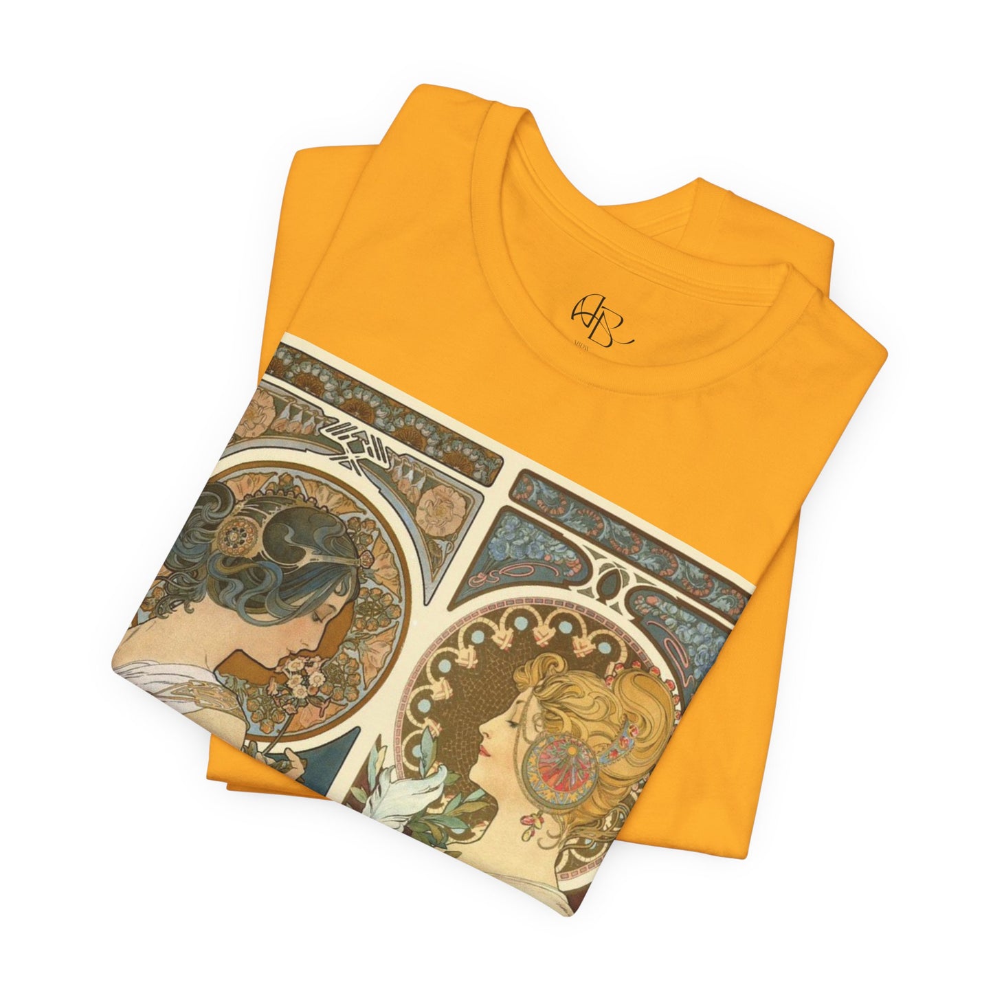 "Primrose & Feather, 1899, Alphonse Mucha" T-Shirt