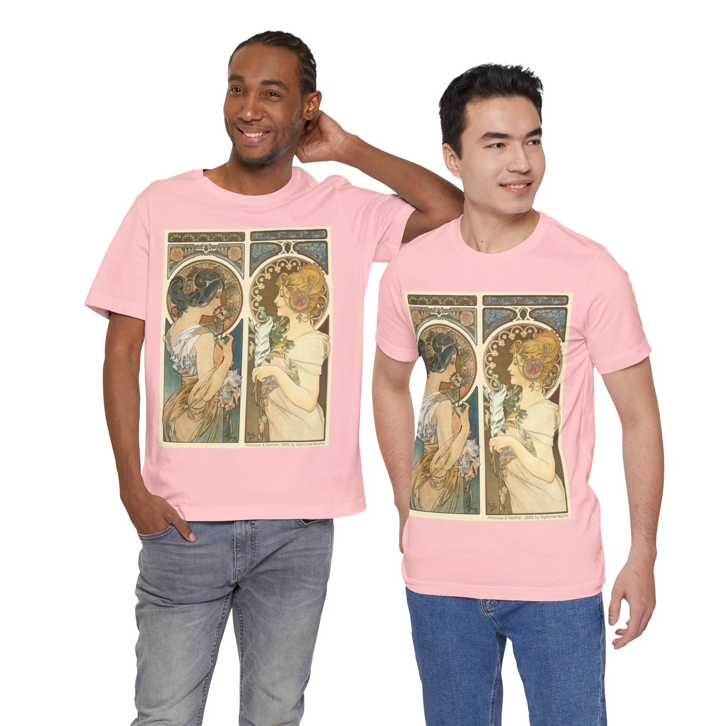 "Primrose & Feather, 1899, Alphonse Mucha" T-Shirt