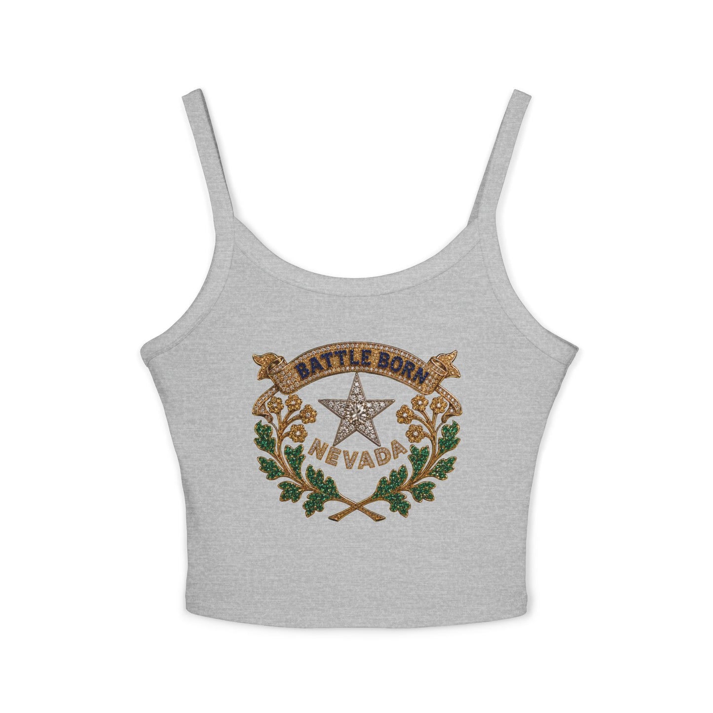 "Beefy-T® Battle Born Crest" Spaghetti Strap Tank