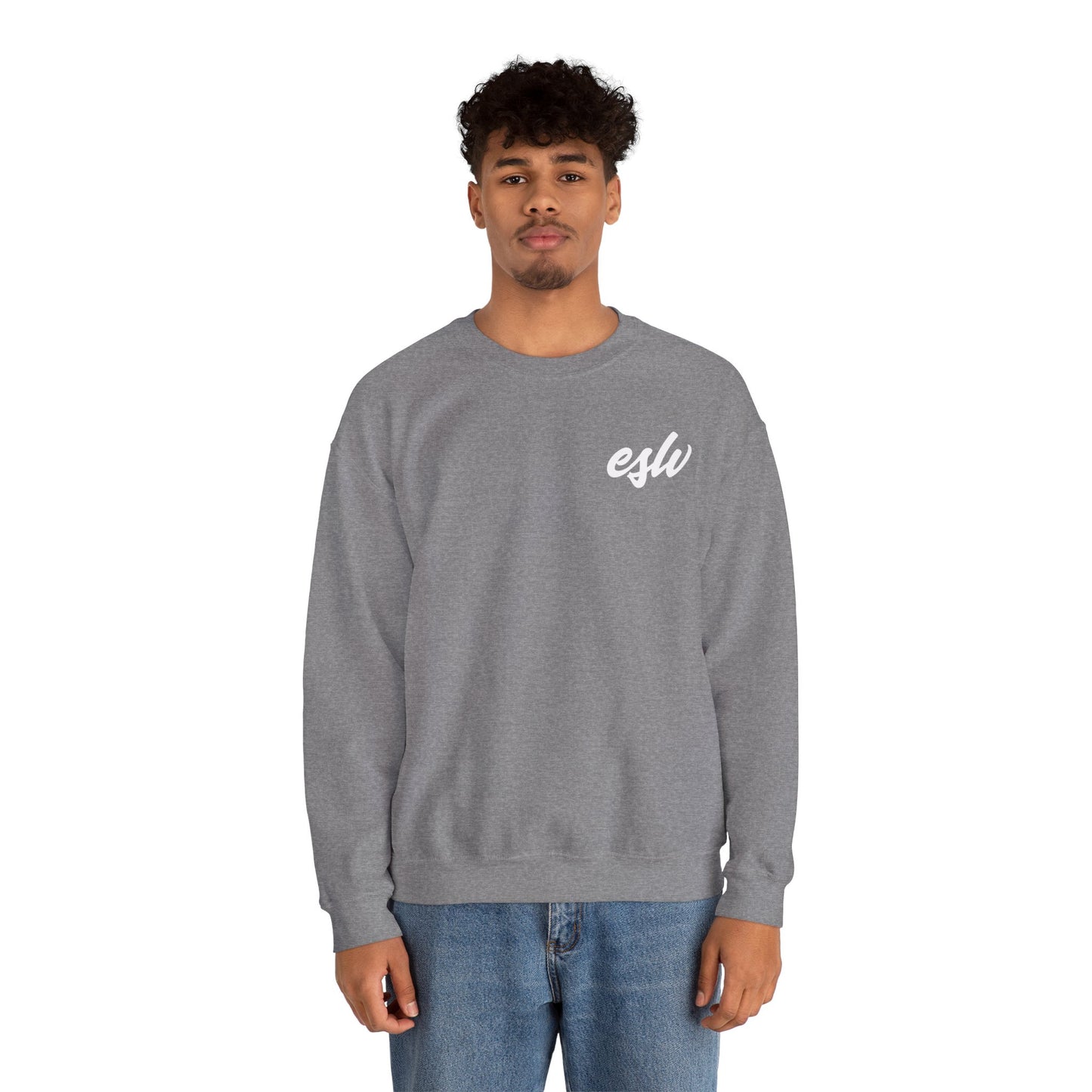 ESW Script Crewneck Sweatshirt — Minimal Logo Black Pullover