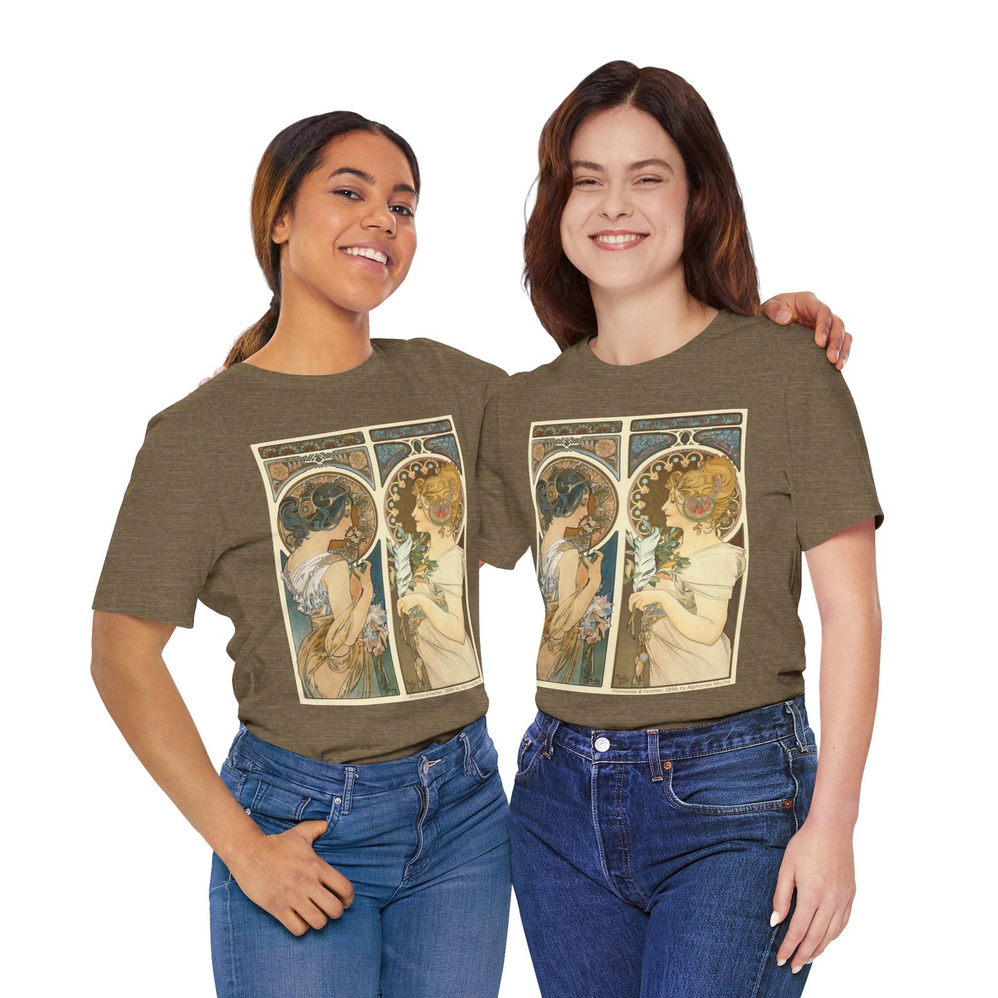 "Primrose & Feather, 1899, Alphonse Mucha" T-Shirt