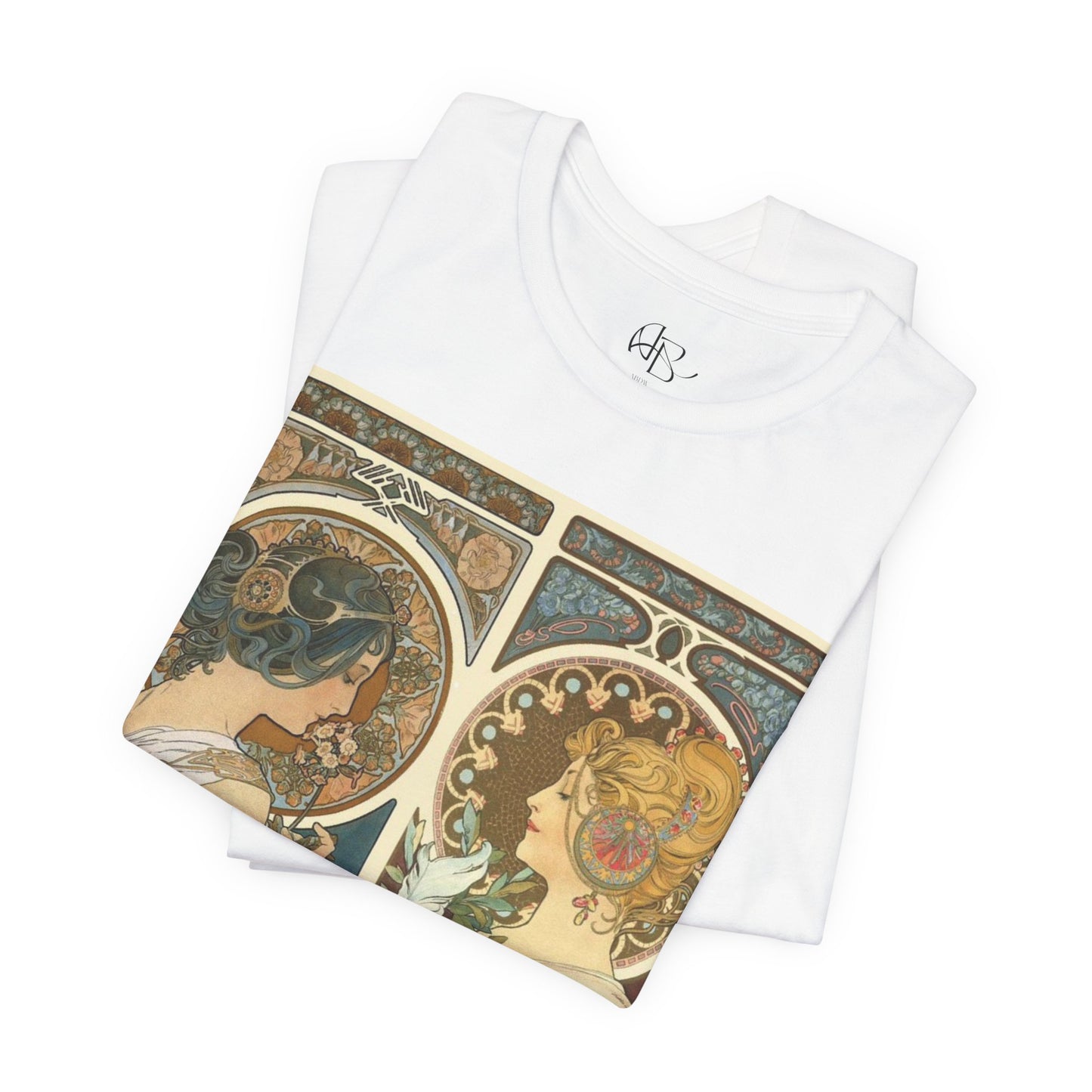 "Primrose & Feather, 1899, Alphonse Mucha" T-Shirt