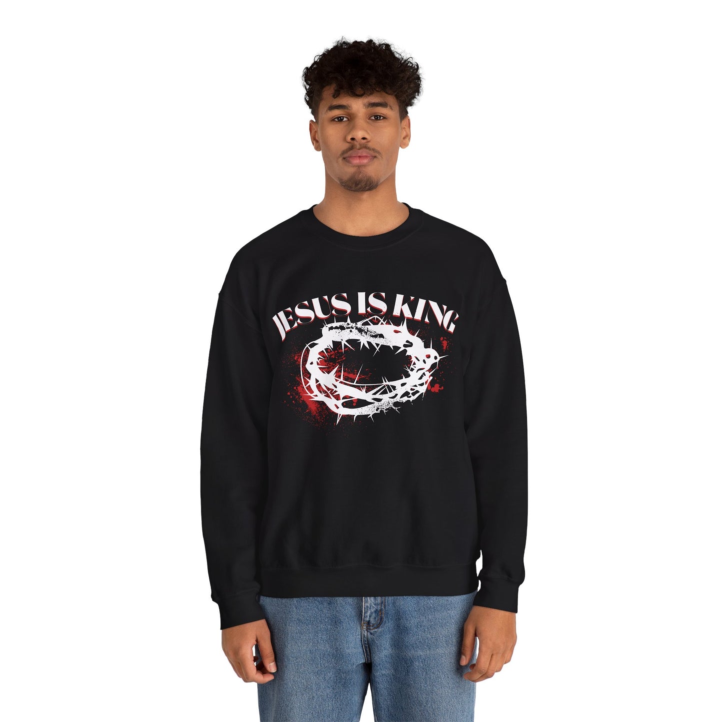 Jesus Skank Crewneck Sweatshirt — Distressed Band-Style Graphic