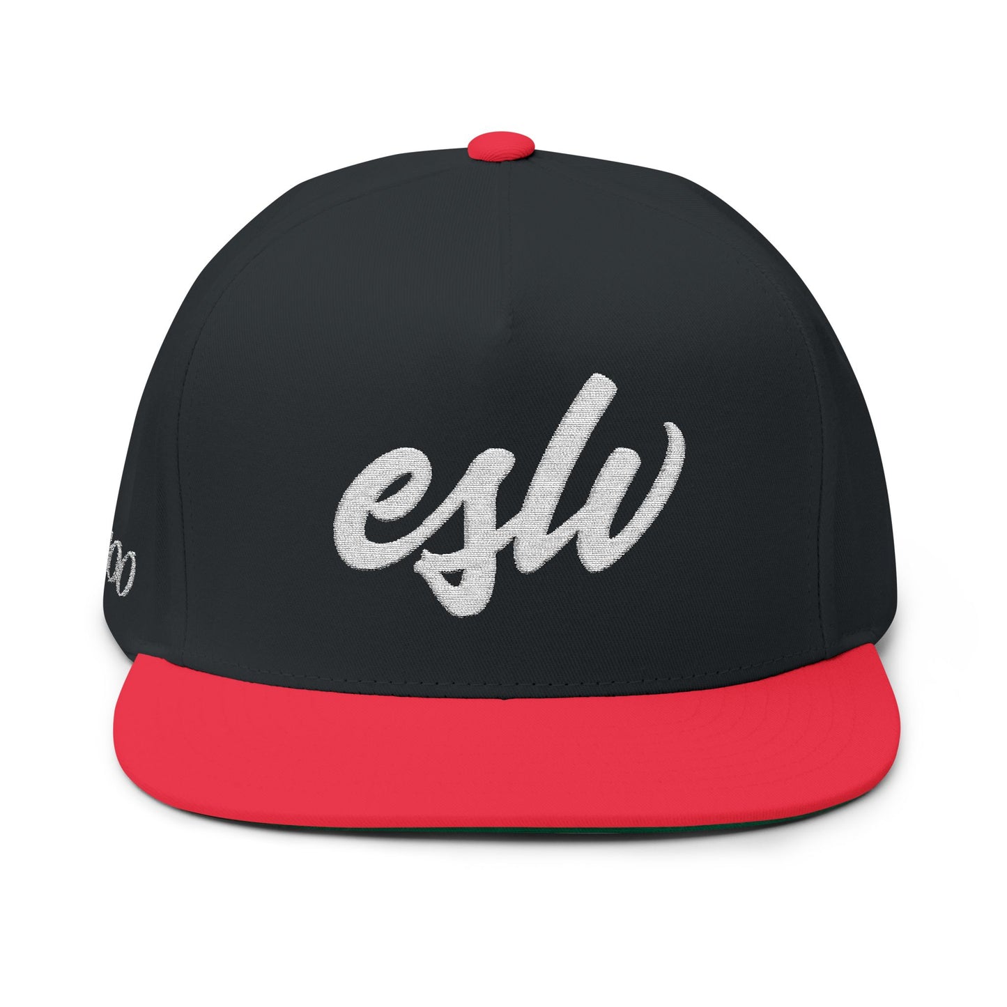 Embroidered Script Flat Bill Cap — Personalized Monogram Snapback