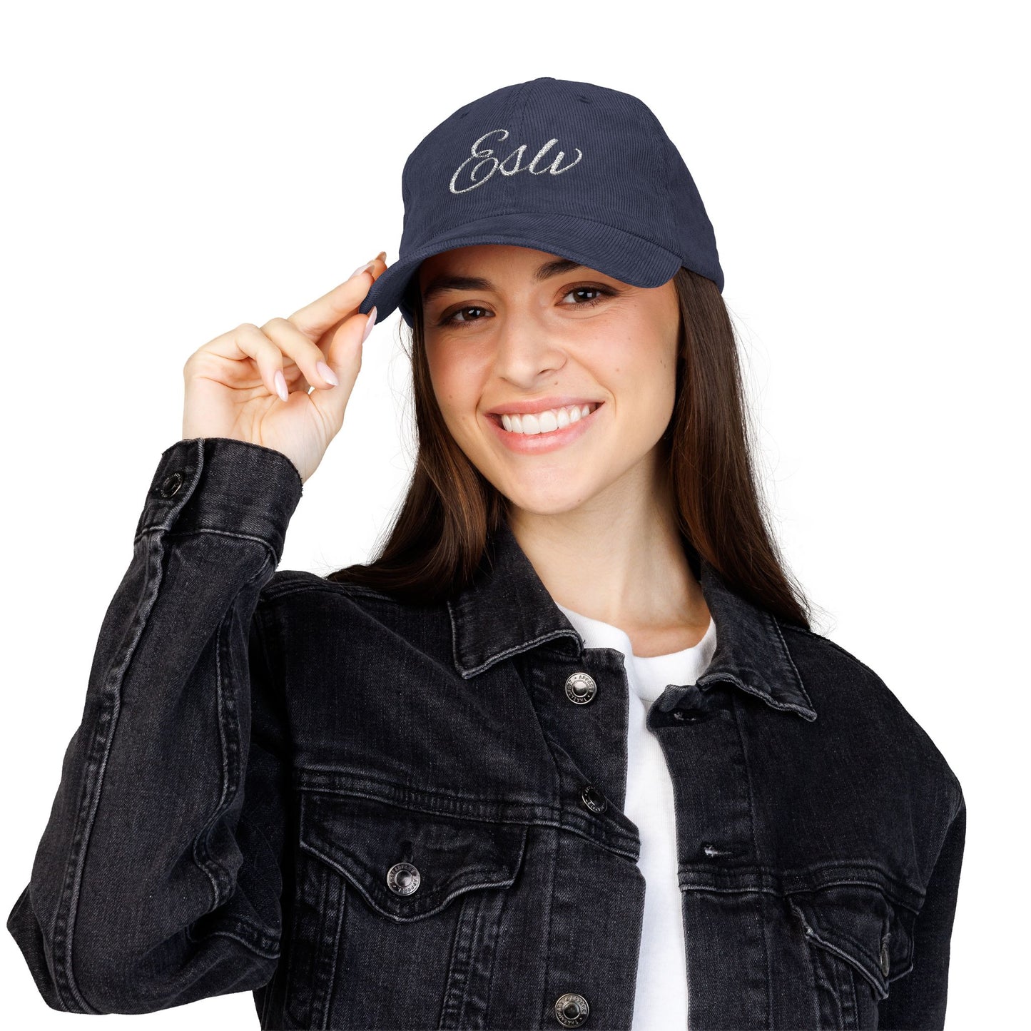 "ESLV" Corduroy Embroidered Hat
