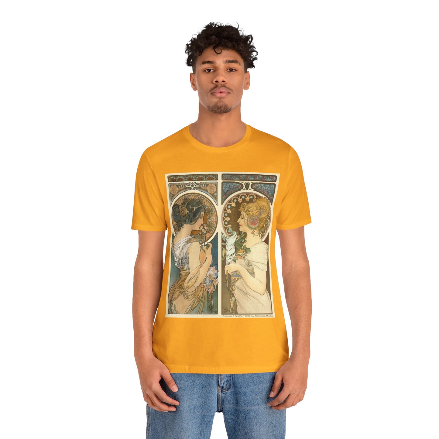 "Primrose & Feather, 1899, Alphonse Mucha" T-Shirt