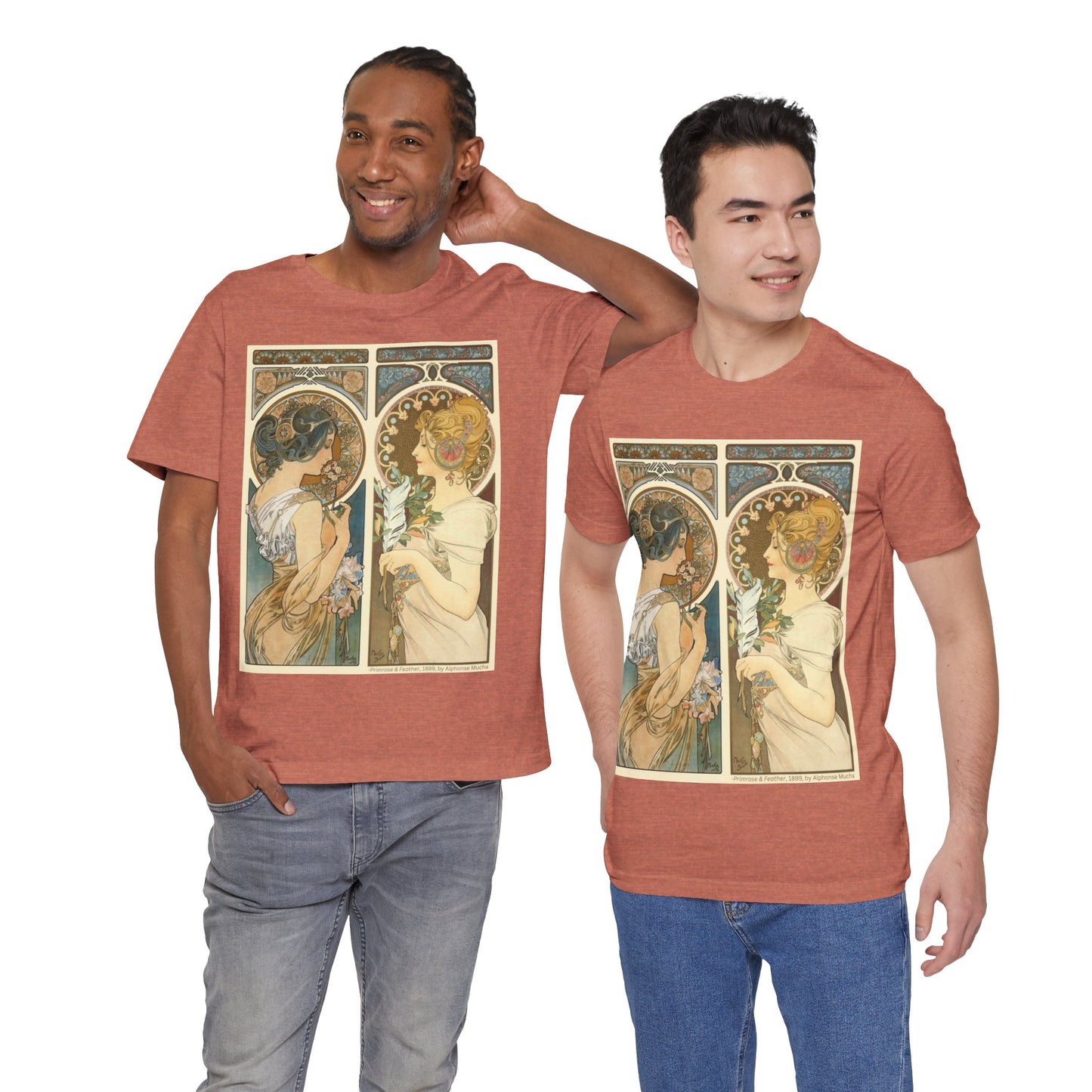 "Primrose & Feather, 1899, Alphonse Mucha" T-Shirt