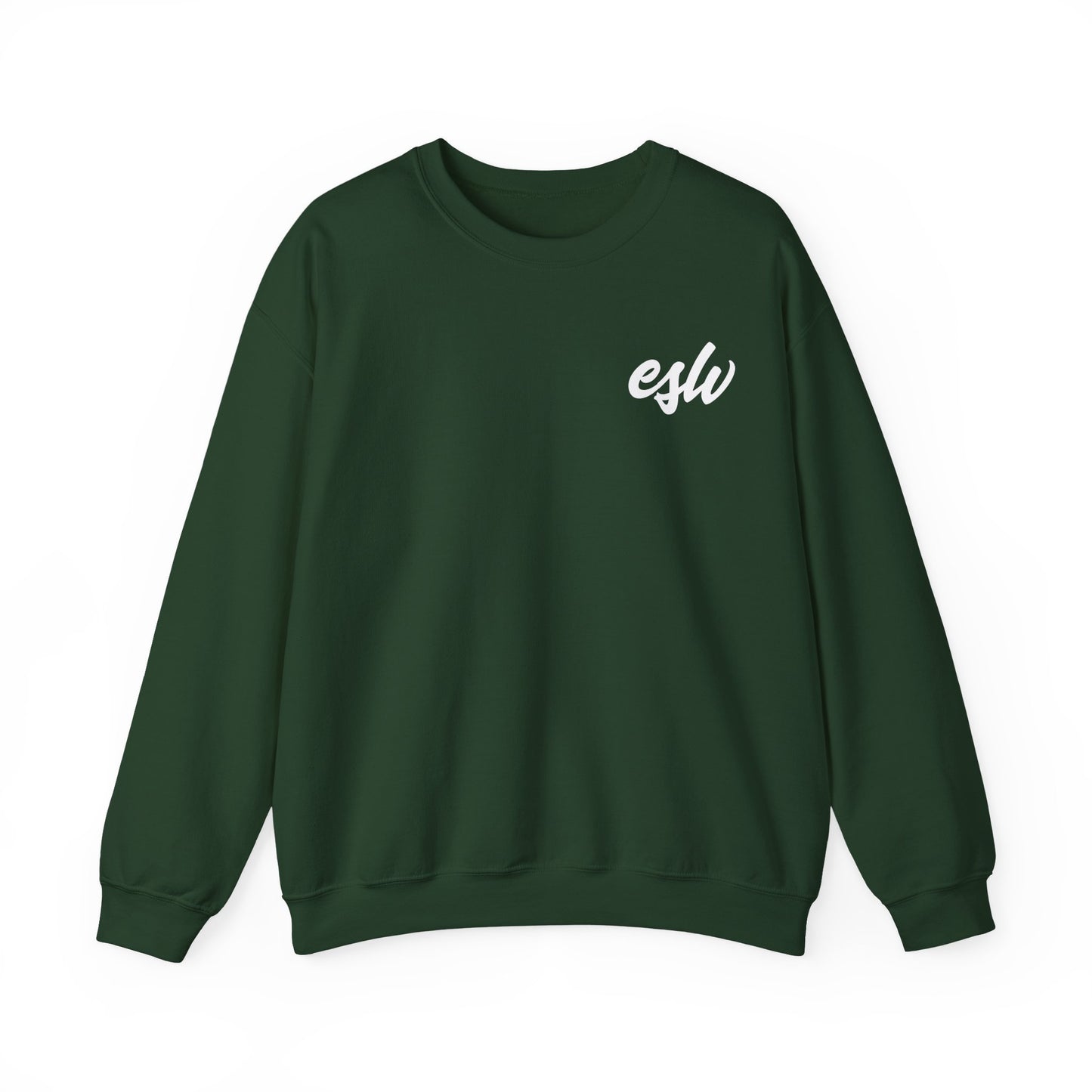 ESW Script Crewneck Sweatshirt — Minimal Logo Black Pullover