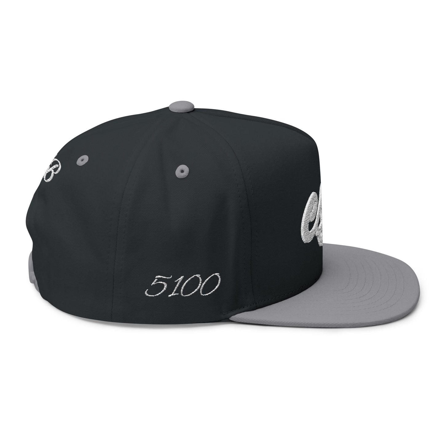 Embroidered Script Flat Bill Cap — Personalized Monogram Snapback