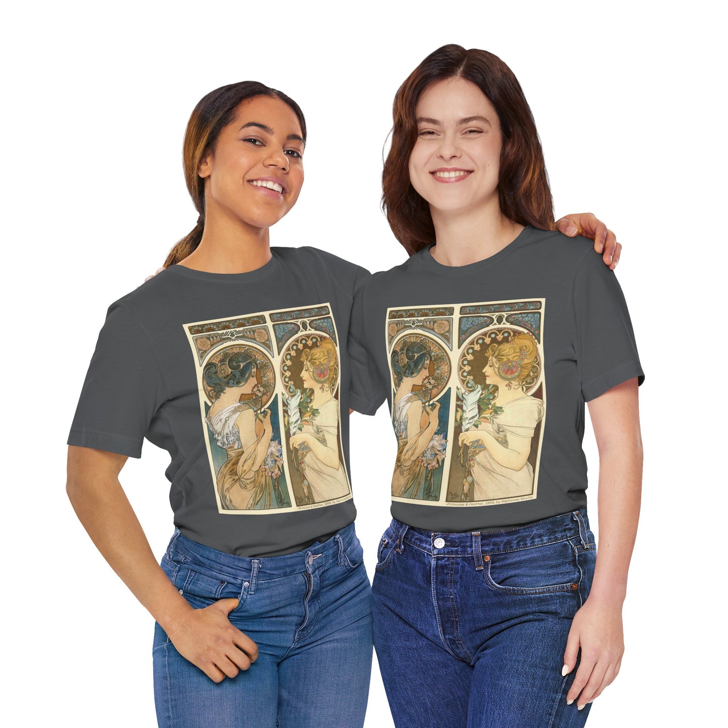 "Primrose & Feather, 1899, Alphonse Mucha" T-Shirt